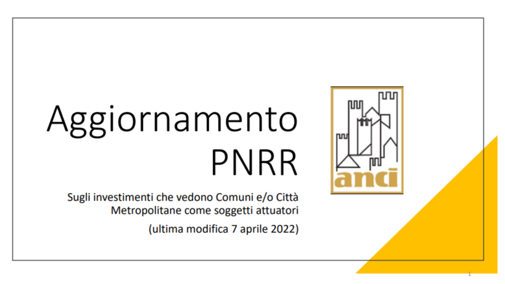 ELENCO INVESTIMENTI CHE VEDONO COMUNI E/O CITTÀ METROPOLITANE COME SOGGETTI ATTUATORI - pnrr anci