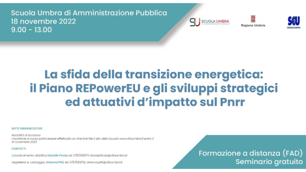 La sfida della transizione energetica: il Piano REPowerEU e gli sviluppi strategici ed attuativi d’impatto sul Pnrr - formazione18
